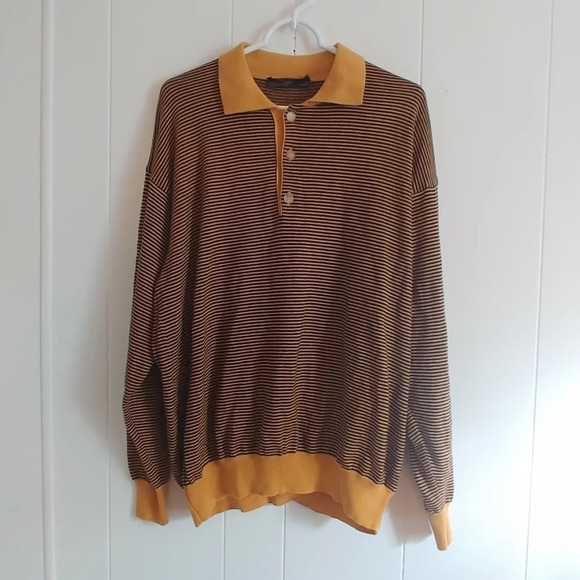 Luciano Barbera Men’s Long Sleeve Button Sweater Shirt Sz 50 Made in Italy - Picture 1 of 8
